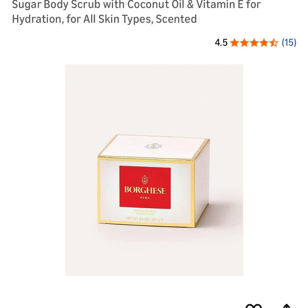 NEW Vitamin E infused Borghese Rinfrescante Sugar Body Polish - Exfoliating